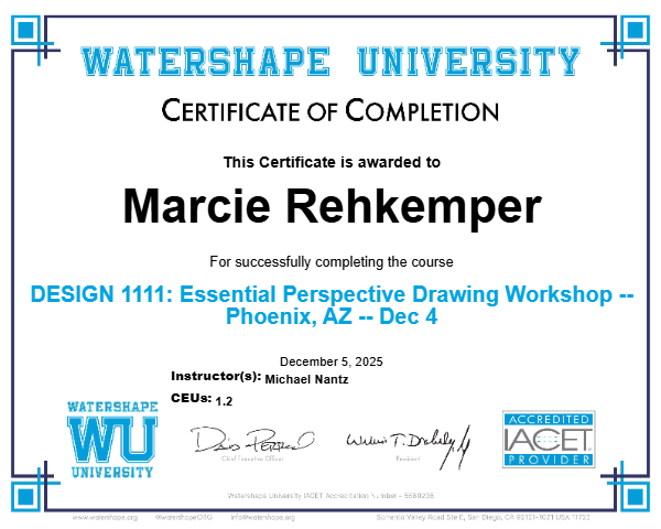 DESIGN 1111: Essential Perspective Drawing Workshop -- Phoenix, AZ -- Dec 4 Certificate