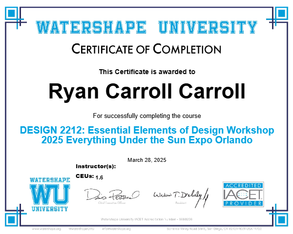 DESIGN 2212: Essential Elements of Design Workshop 2025 Everything Under the Sun Expo Orlando Certificate