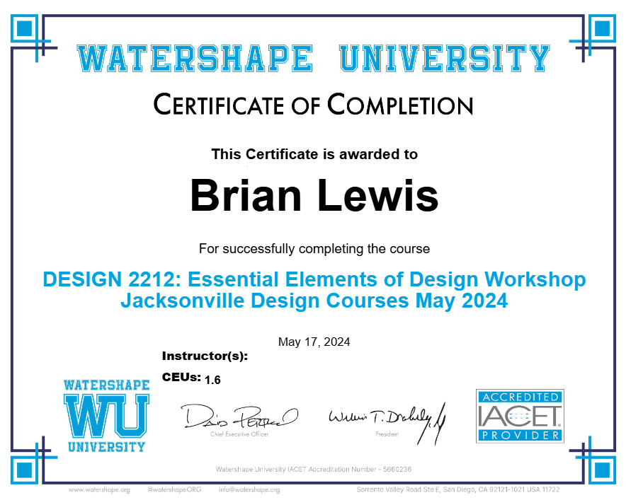 DESIGN 2212: Essential Elements of Design Workshop Jacksonville Design Courses May 2024 Certificate